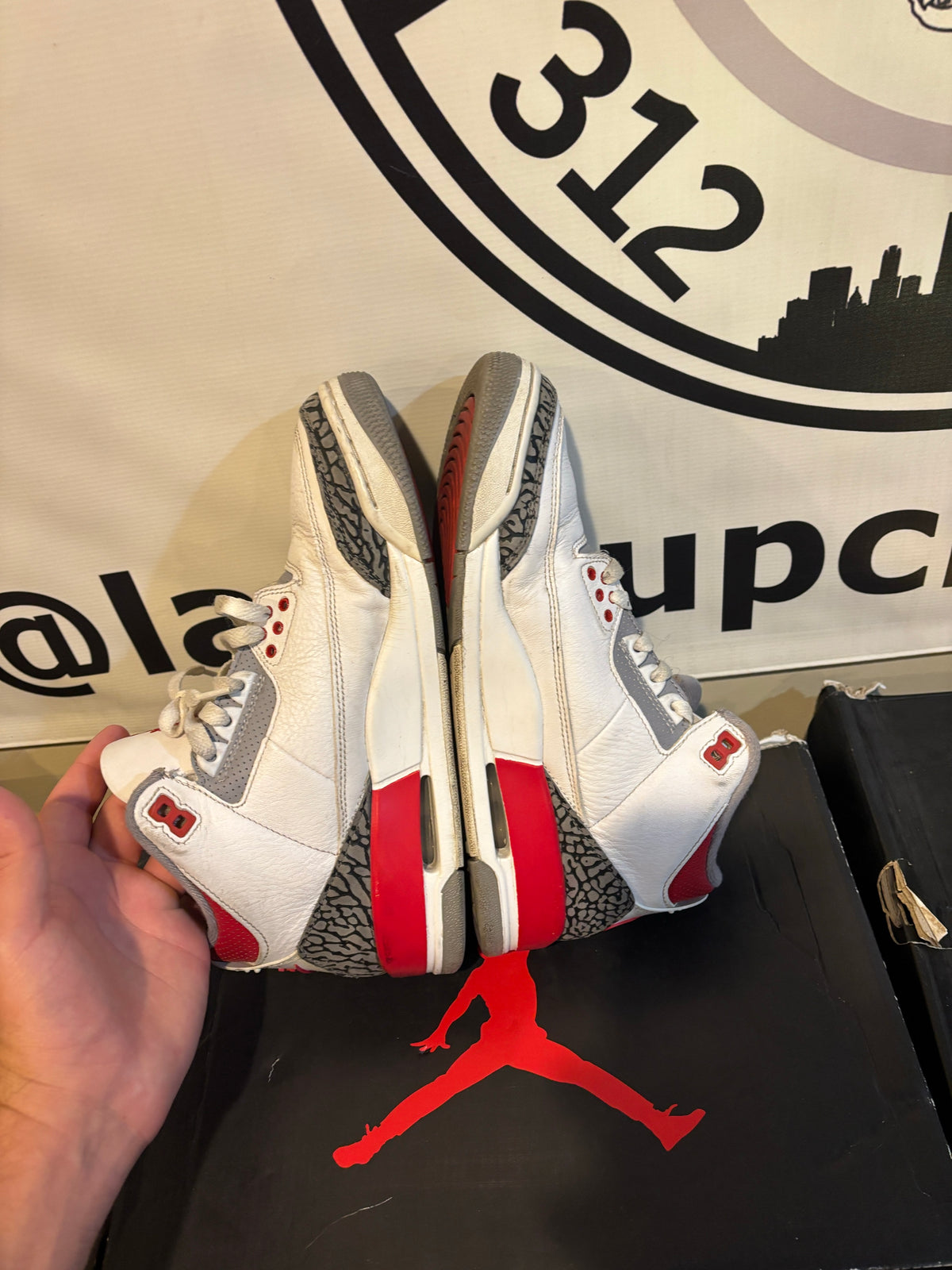 Size 8 - Jordan 3 Retro Fire Red (2022) - Pre Owned