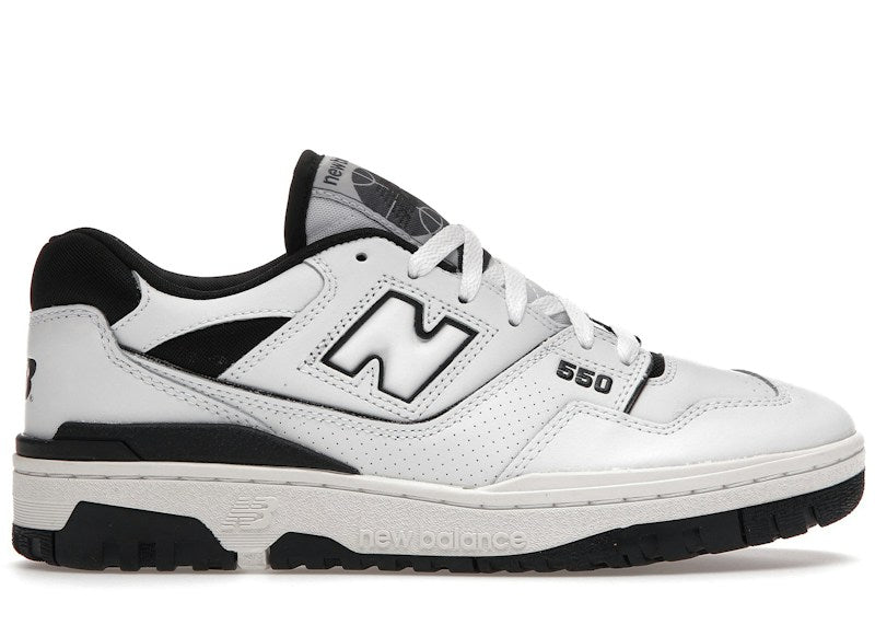 Size 7 - New Balance 550 White Black - Pre Owned
