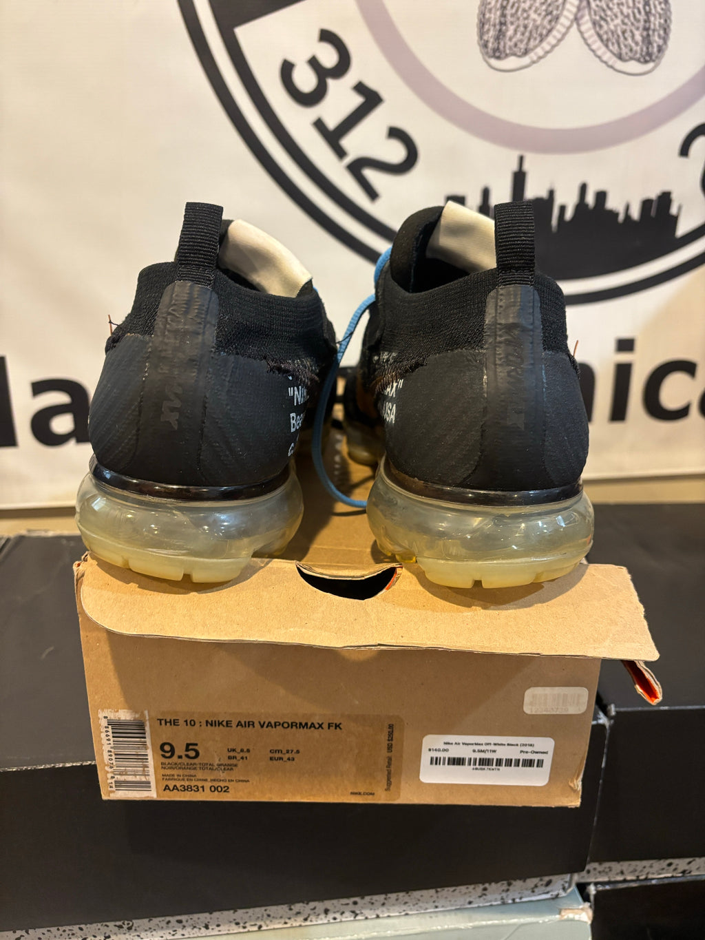 Size 9.5 - Nike Air VaporMax Off-White Black (2018) - Pre Owned