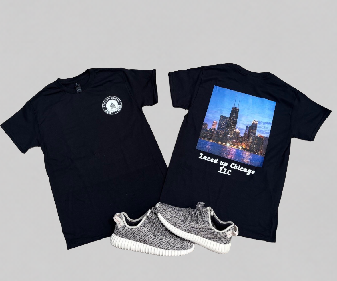 Laced Up Chicago T-Shirt - Black